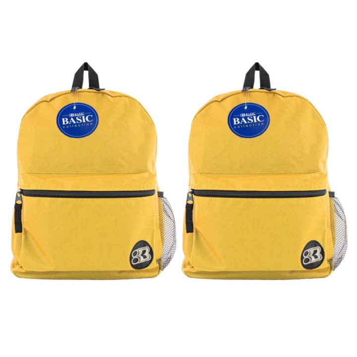 BAZIC Products® 16" Basic Backpack, Mustard, Pack of 2