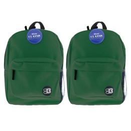 BAZIC Products® Classic Backpack 17" Green, Pack of 2