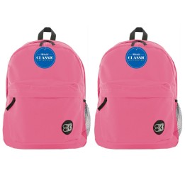 BAZIC Products® Classic Backpack 17" Fuchsia, Pack of 2