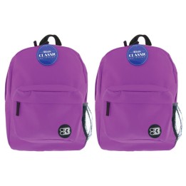 BAZIC Products® Classic Backpack 17" Purple, Pack of 2