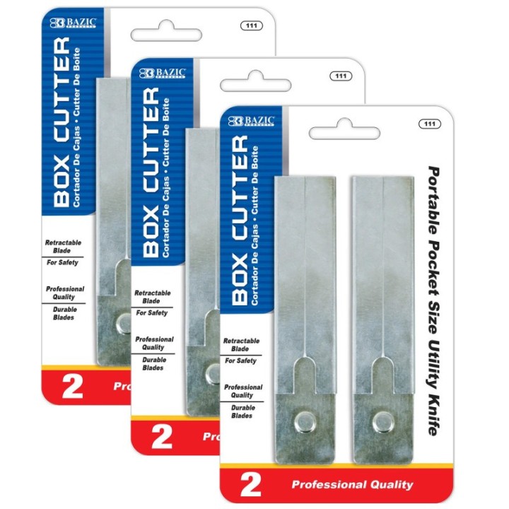 BAZIC Products® Carton Cutters, Set of 2 Per Pack, Pack of 3