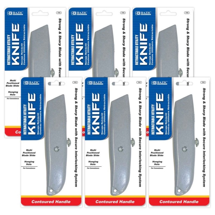 BAZIC Products® Multipurpose Utility Knife, Pack of 6