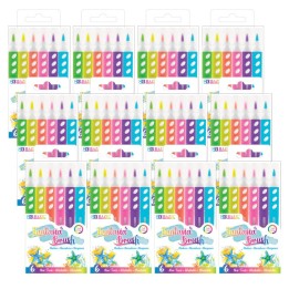 BAZIC Products® Brush Markers, Fluorescent Colors, 6 Per Pack, 12 Packs