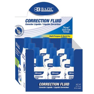 BAZIC Products® Correction Fluid with Foam Brush, 0.7 fl oz (20 mL)
