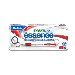 BAZIC Products® Essence Gel Pen with Cushion Grip, Red, Box of 12