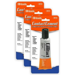 BAZIC Products® Contact Cement Adhesive, 1 fl oz (30 mL), Pack of 3