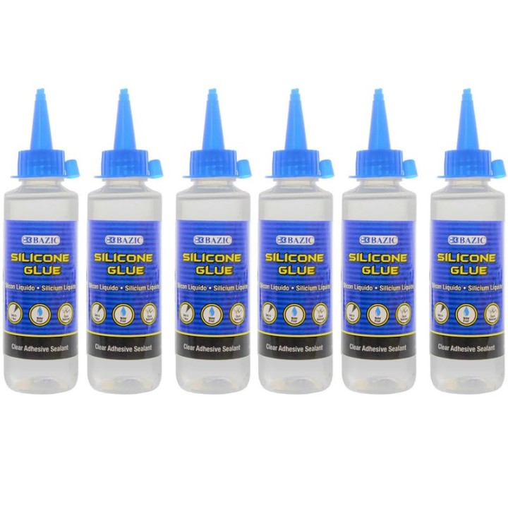 BAZIC Products® Silicone Glue, 3.38 fl oz (100 mL), Pack of 6