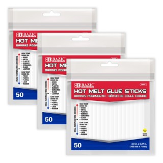 BAZIC Products® Mini Hot Melt Glue Sticks, Dual Temp, 3.9" x 0.27", 50 Per Bag, 3 Bags