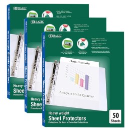 BAZIC Products® Heavy Weight Top Loading Sheet Protectors, 50 Per Box, 3 Boxes