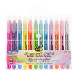 BAZIC Products® Gel Highlighter, Pack of 12