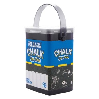 BAZIC Products® White Chalk, 20/Bucket