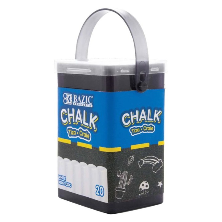 BAZIC Products® White Chalk, 20/Bucket