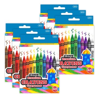 BAZIC Products® Premium Crayons, 48 Per Pack, 6 Packs