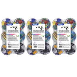 BAZIC Products® Push Pin, Paper Clip, Binder Clip, Magnetic Button Combo Set, 269 Pieces Per Set, 3 Sets