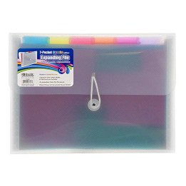 BAZIC Products® Rainbow 7-Pocket Letter Size Poly Expanding File