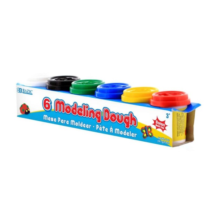 BAZIC Products® Modeling Dough, 2 oz. Multi Color, Pack of 6