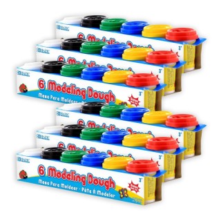 BAZIC Products® Modeling Dough, 2 oz. Multi Color, 6 Per Pack, 6 Packs