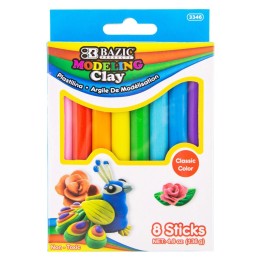 BAZIC Products® Modeling Clay Sticks, 4.8 oz (136g), 8 Primary Colors