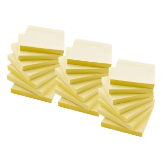 BAZIC Products® Stick On Notes, 3" x 3", Yellow, 100 Sheets, 12 Per Pack, 3 Packs