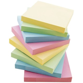 BAZIC Products® Stick On Notes, 3" x 3", Assorted, 100 Sheets, Pack of 12