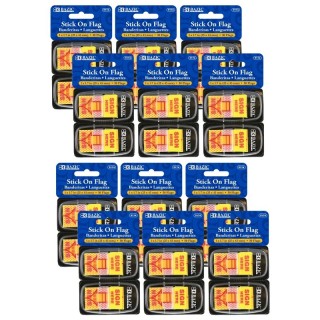 BAZIC Products® Yellow Color Printed Sign Here Flags with Dispenser, 50 Per Pack, 12 Packs