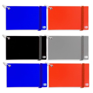 BAZIC Products® Ruled Index Cards with Ring, Assorted Poly Cover, 3" x 5", White, 100 Count, 1 Each, Pack of 6