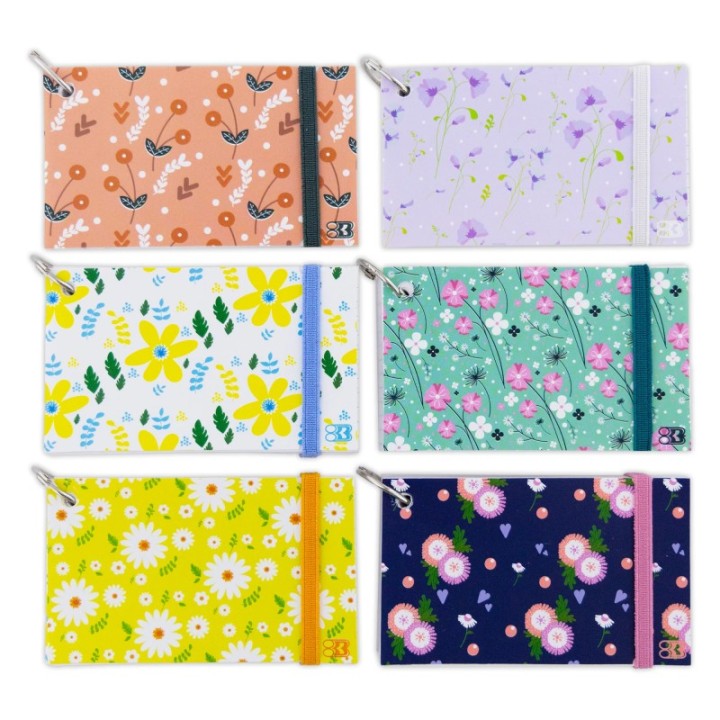 BAZIC Products® Ruled Index Cards with Ring, Fashion Poly Cover, 3" x 5", White, 100 Count, 1 Each, Pack of 6