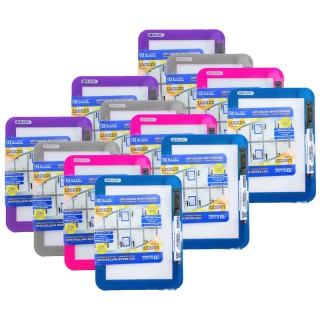 BAZIC Products® Magnetic Locker Dry Erase Board with Marker, 5" x 7", Assorted, Pack of 12