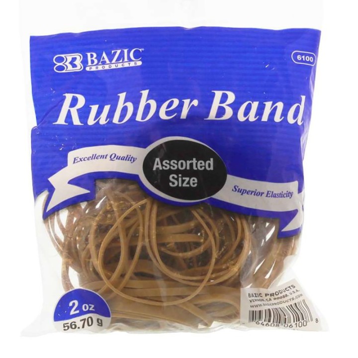 BAZIC Products® Rubber Bands, 2oz./56.70g, Assorted Sizes