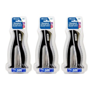 BAZIC Products® Stand-Up Standard (26/6) Full Strip Stapler with 500 Staples, Pack of 3