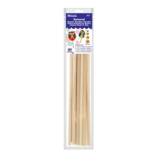 BAZIC Products® Assorted Round Natural Wooden Dowel, Pack of 10
