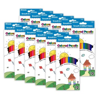 BAZIC Products® Colored Pencils, 12 Per Pack, 12 Packs
