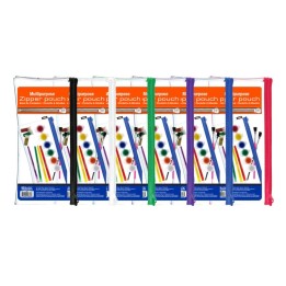 BAZIC Products® Multipurpose Clear Zipper Pouch, Assorted Color Zippers