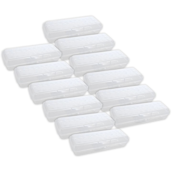 BAZIC Products® LUCENT Pencil Case Organizer Box, 8", Clear, Pack of 12
