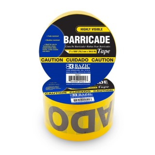 BAZIC Products® CAUTION Barricade Tape, Yellow, 3" x 1000'