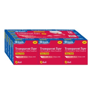 BAZIC Products® Tape Refill, Transparent Tape, 3/4" x 1296", 12 Rolls