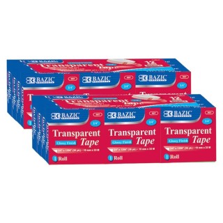BAZIC Products® Tape Refill, Transparent Tape, 3/4" x 1296", 12 Per Pack, 2 Packs