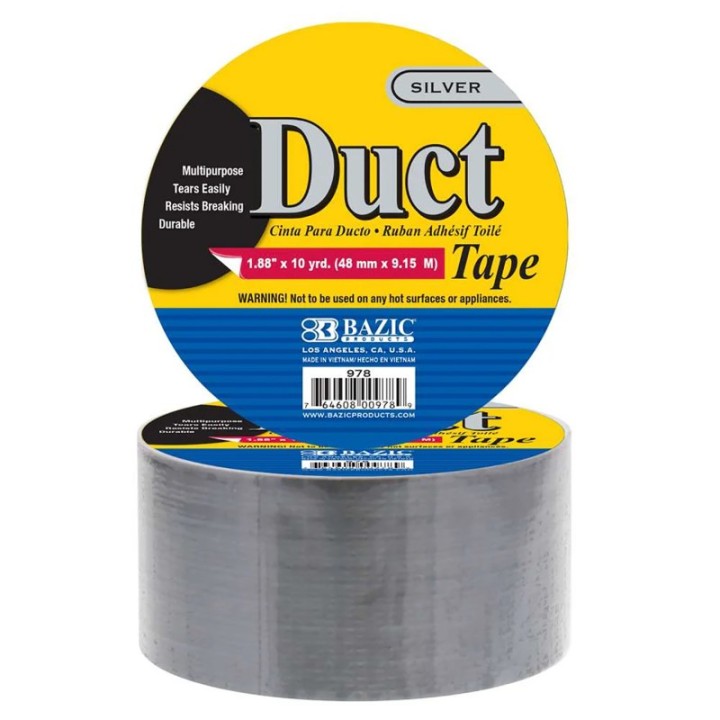 BAZIC Products® Silver Duct Tape, 1.88in x 10yd