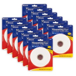 BAZIC Products® Double Sided Foam Mounting Tape, 1" x 200", Pack of 12