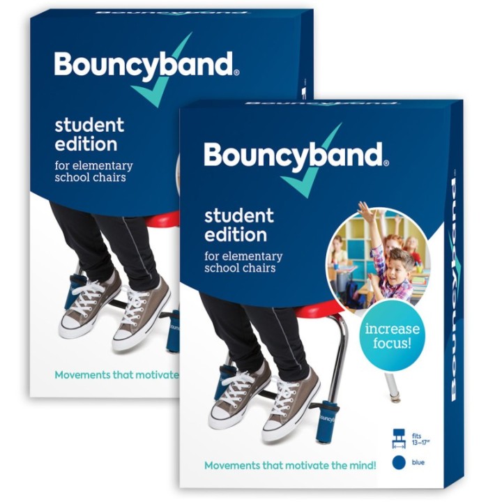 Bouncyband® Chair Band for Elementary School Chairs, Blue, 2 Sets