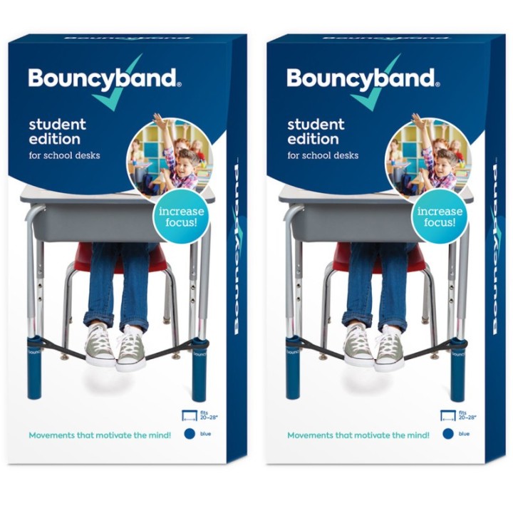 Bouncyband® Chair Band for School Desks, Blue, 2 Sets