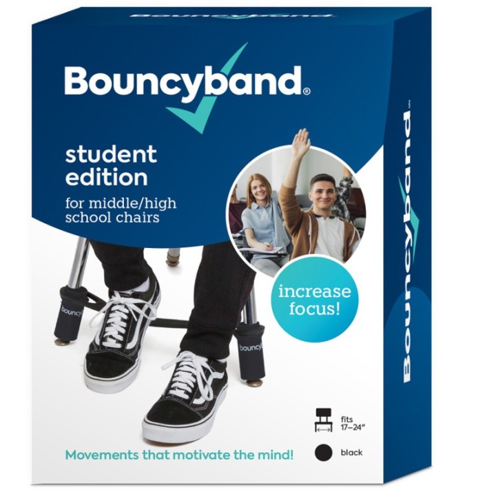 Bouncyband® Chair Band for Middle/High School Chairs, Black