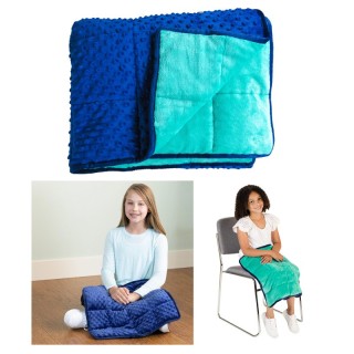 Bouncyband® Soft Fleece Weighted 7lb Small Sensory Blanket for Kids, 56" x 36"