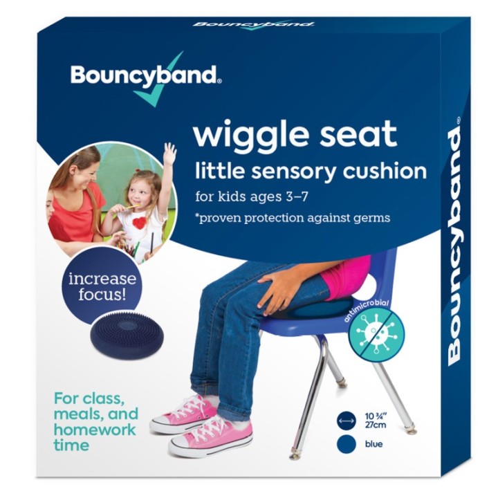 Bouncyband® Antimicrobial Little Wiggle Seat Sensory Cushion, Blue 10.75"