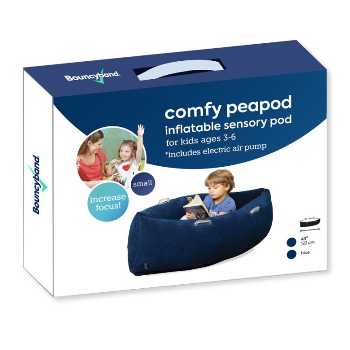 Bouncyband® Comfy Hugging Peapod Sensory Pod, 48", Ages 3-6 Up to 4 Feet Tall, Blue