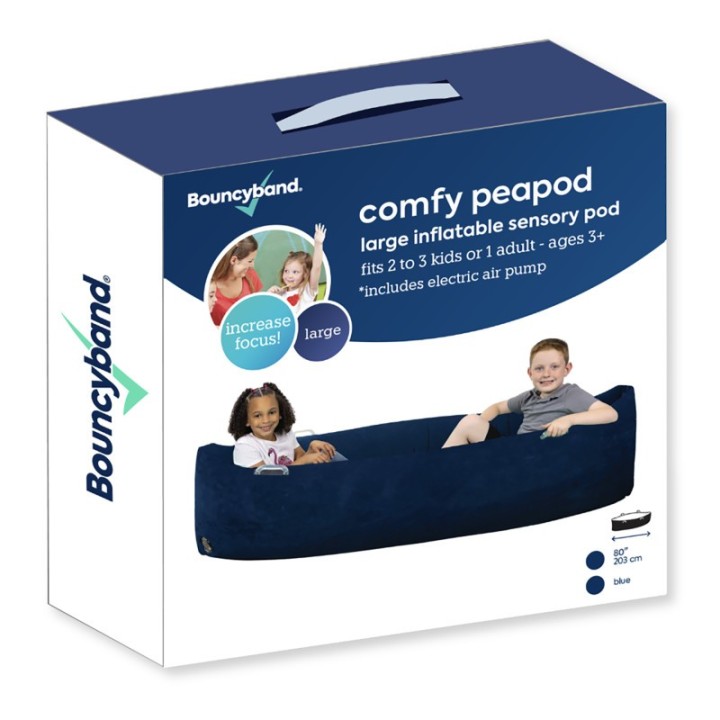 Bouncyband® Comfy Peapod, Inflatable Sensory Pod , 80", Blue