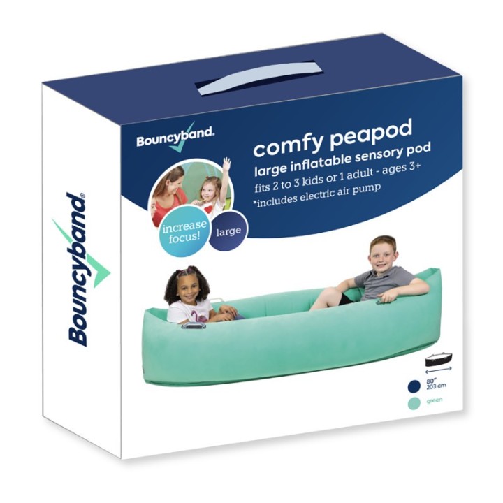 Bouncyband® Comfy Peapod, Inflatable Sensory Pod , 80", Green
