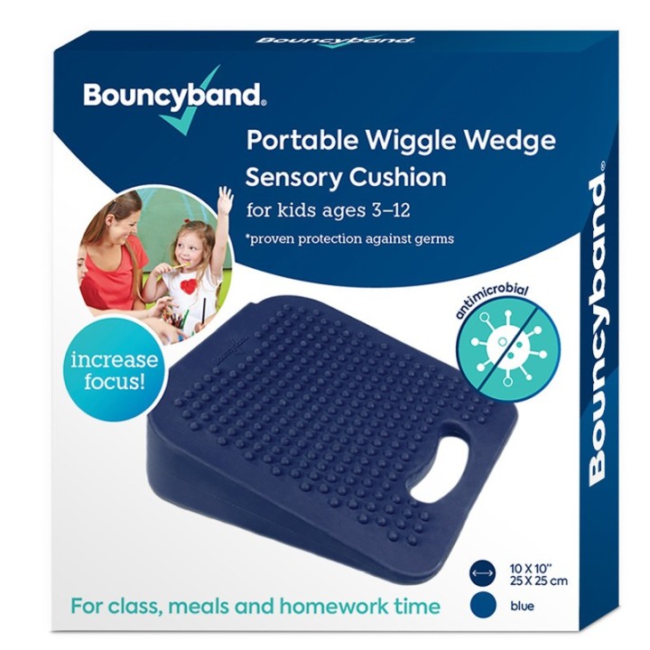 Bouncyband® Antimicrobial Wiggle Wedge Sensory Cushion, 10" Square