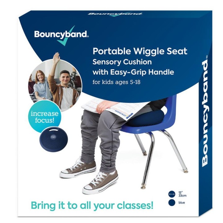 Bouncyband® Portable Wiggle Seat Sensory Cushion, Blue