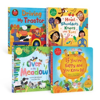 Barefoot Books PreK Singalongs Board Book Bundle (Lap Singalongs), Set of 4